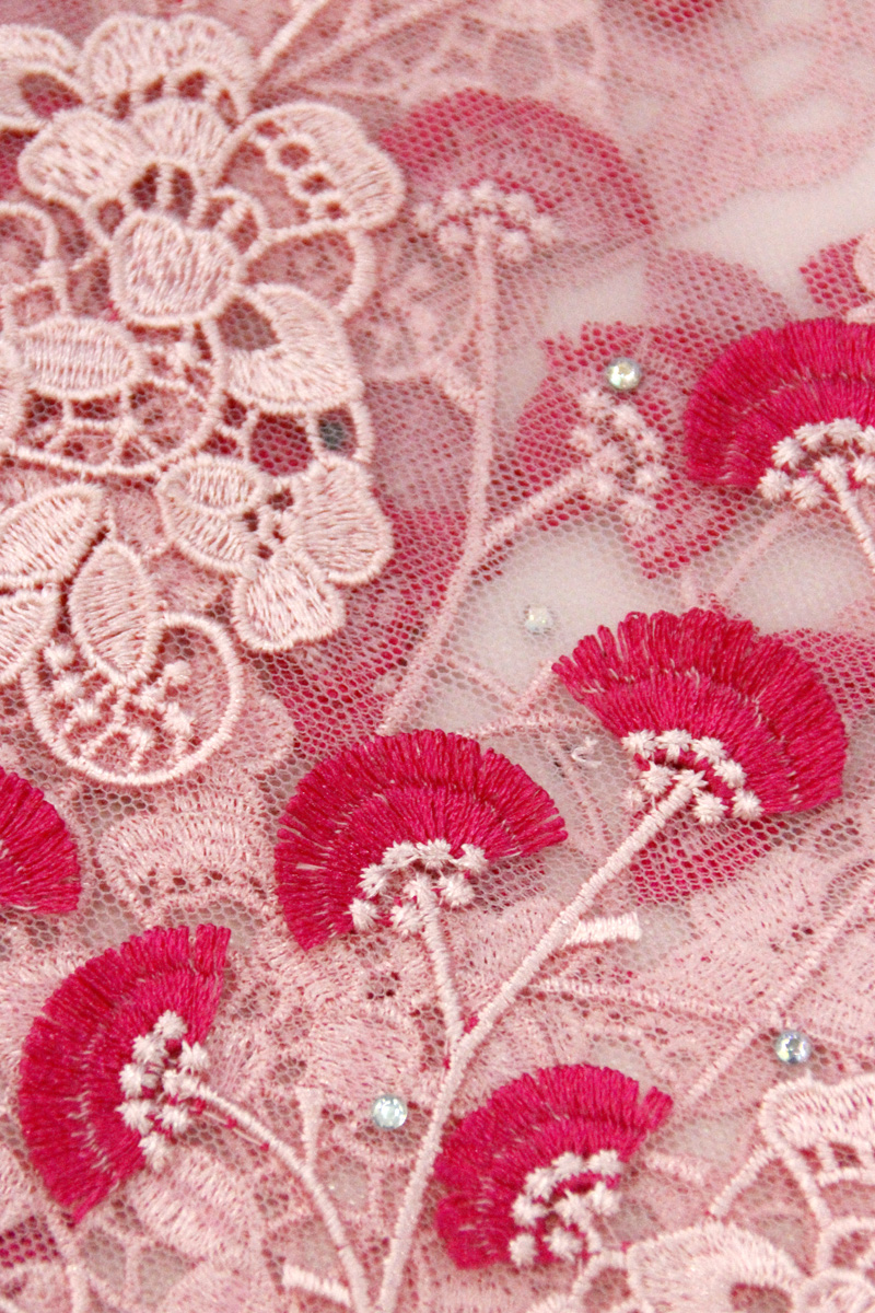 Tulle floral lace fabrics embroidered flower designs