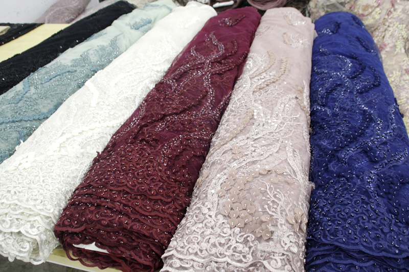 3d beaded lace handmade dress lace fabrics