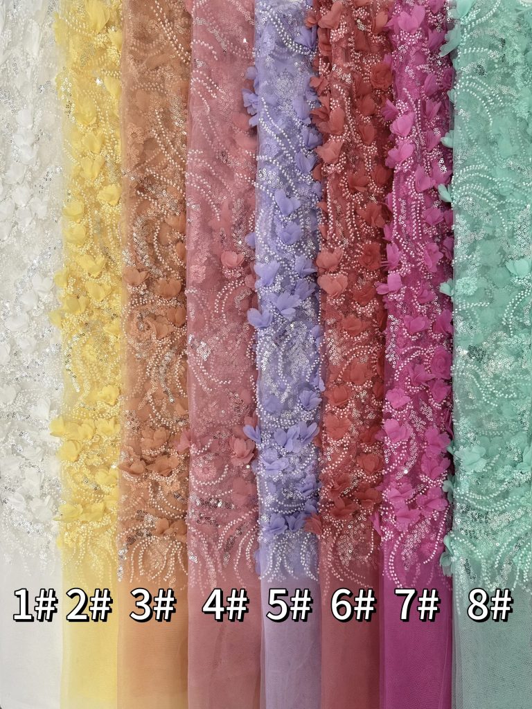 3D floral beaded lace