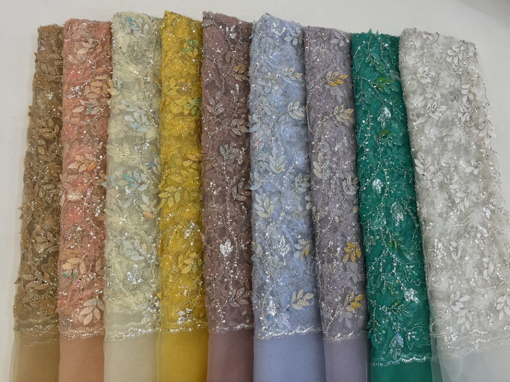 floral beaded fabrics