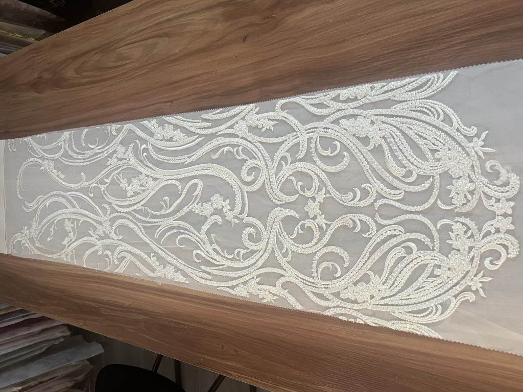 handmade bridal white embroidery lace