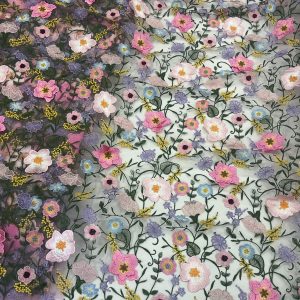 Latest 3d floral embroidery lace fabric