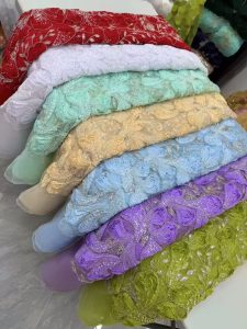 Latest 3d bridal lace design fabric