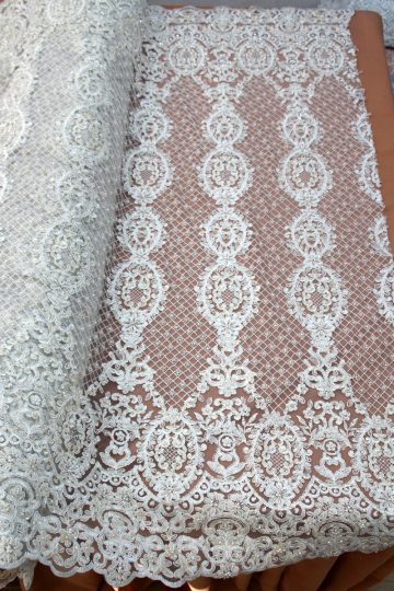 ivory beaded bridal lace