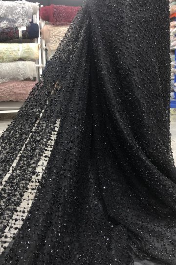 black beaded lace