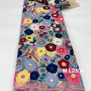 3d flower beaded fabrics