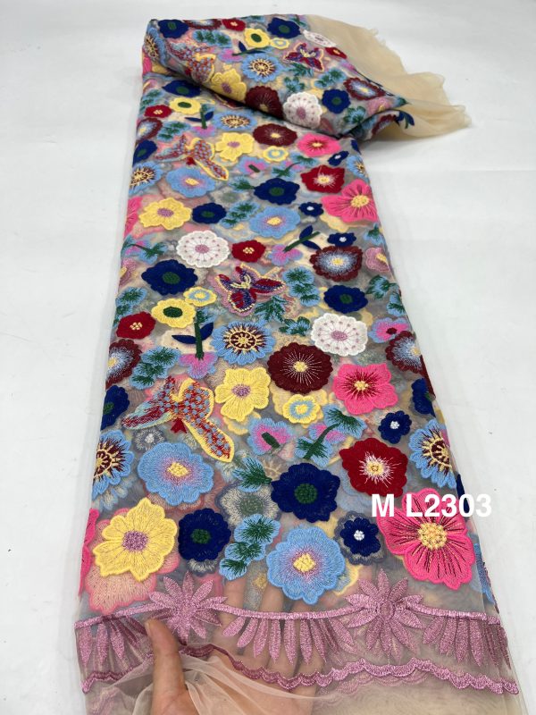 3d flower beaded fabrics