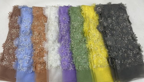 3 D floral lace fabric