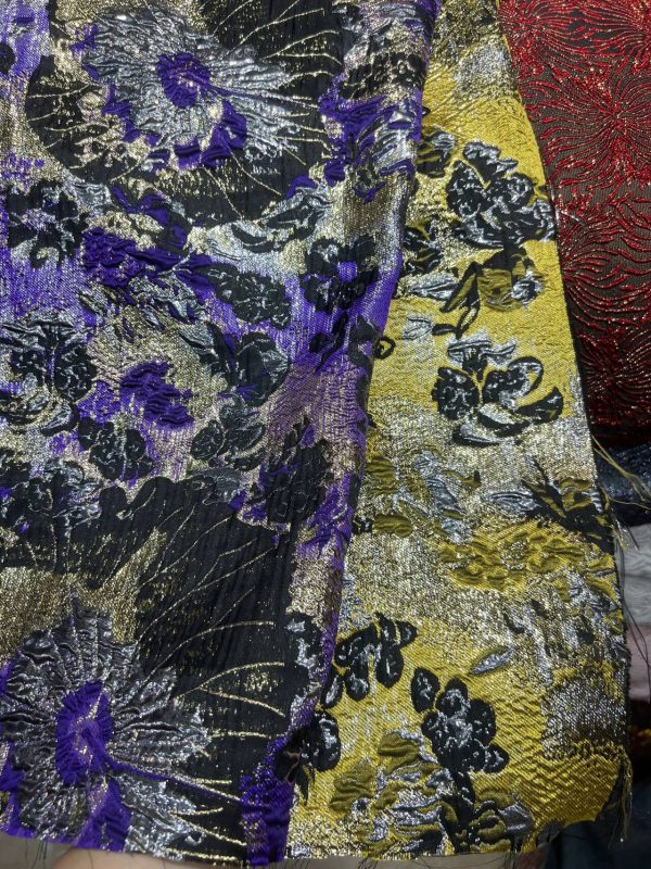 Jacquard brocade lace fabric