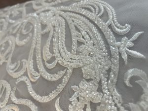 handmade bridal white embroidery lace