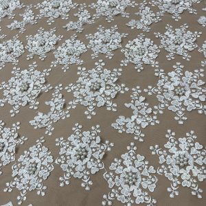 pure white beaded lace