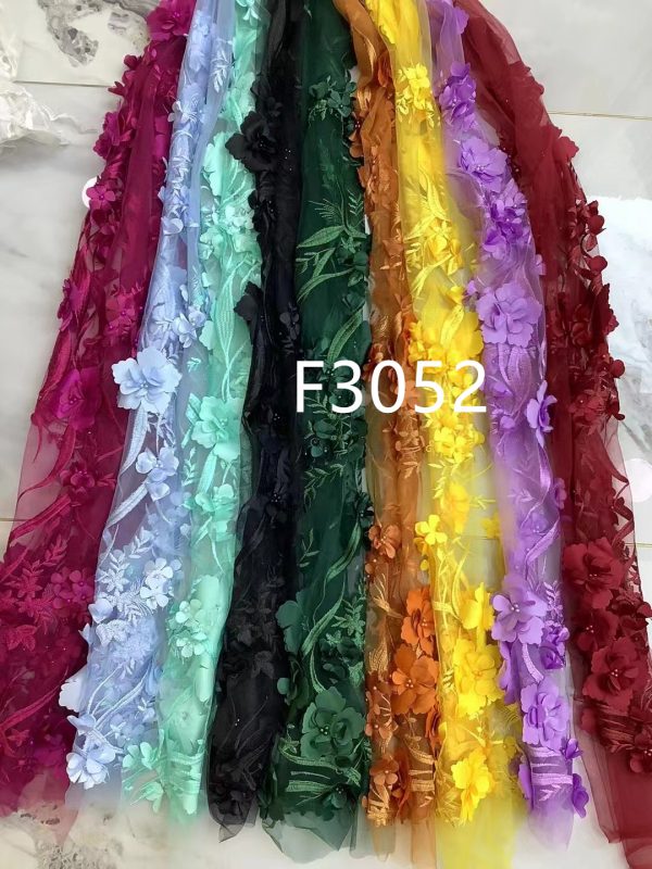 3D floral lace fabric