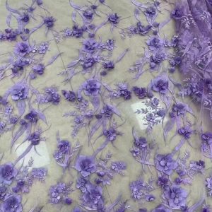 3D floral lace fabric