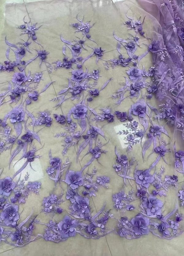 3D floral lace fabric