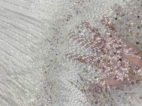 Beaded latest fashion embroidery fabric