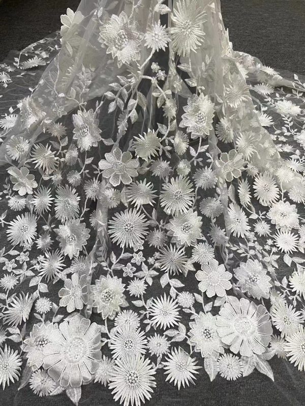 off-white 3d floral lace