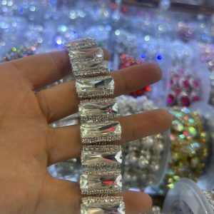 Unique rhinestone lace trimming ready stock