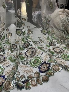 High quality wedding beaded 3d lace fabric