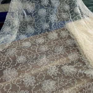 3d lace tulle beaded fabric flower